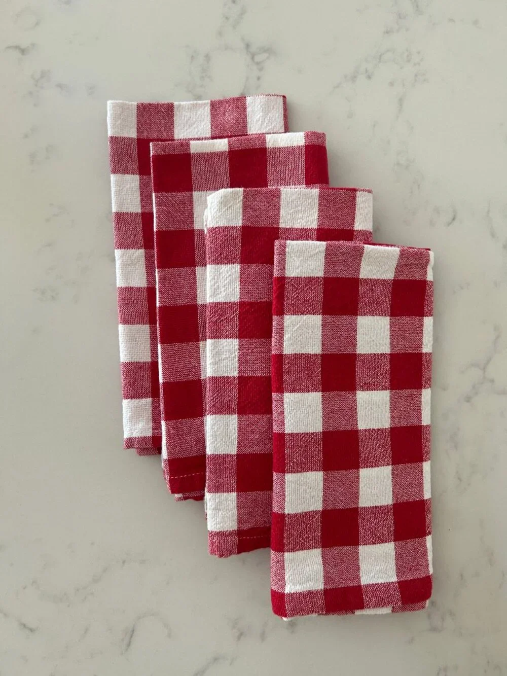 Set/4 Red Checkered Napkins